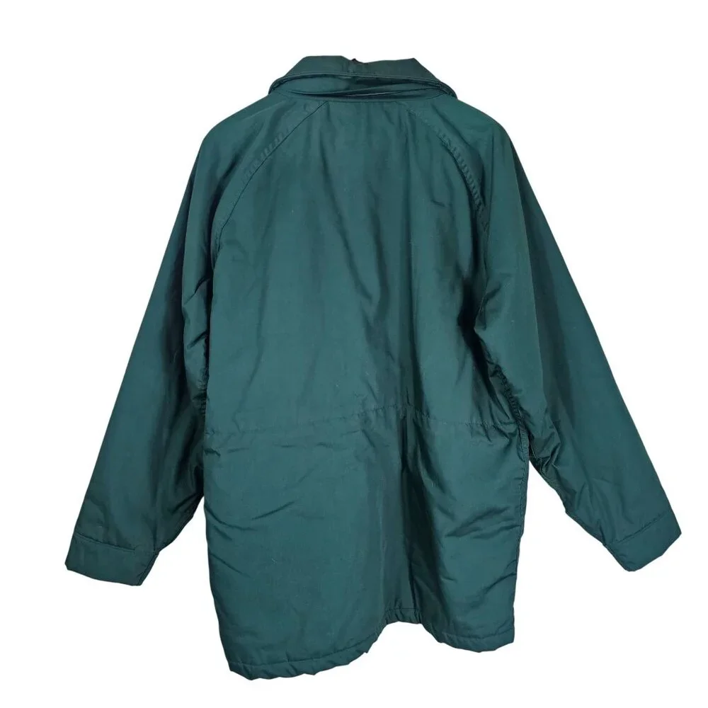 Vintage Woolrich Wool Lined Field Jacket L Green Plaid Lining Work Barn‎ Coat